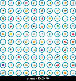 100 drinks icons set, isometric 3d style Stock Vector