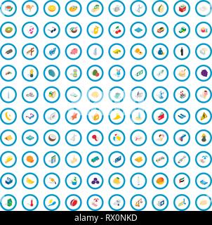 100 dubai icons set, isometric 3d style Stock Vector
