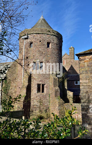 Tower of the ancient Tiverton Castle, Devon, UK Stock Photo