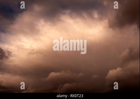 Cumulonimbus clouds with bad weather expected. Stock Photo