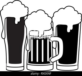 beers with foam isolated icon Stock Vector