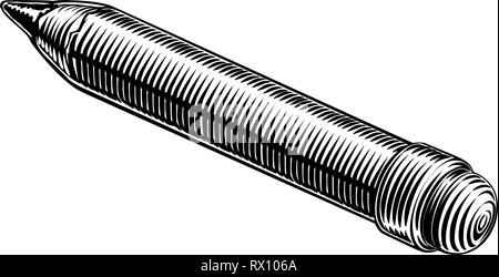 Pencil Vintage Woodcut Engraved Illustration Stock Vector