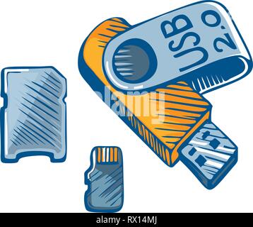 Flash memory USB  Stock Vector