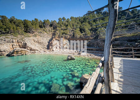 The Bay of Cala Deia in Mallorca, Spain Stock Photo