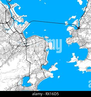 Rio de Janeiro map. Vector outline version high-quality in only two colors. Stock Vector