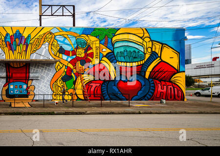 Graffiti by some talented artists in Downtown Houston, TX Stock Photo