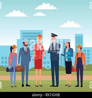 Jobs and professions avatar Stock Vector