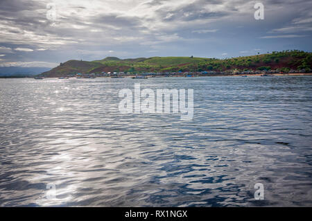 Komodo National Park is located in the center of the Indonesian archipelago, between Sumbawa and Flores islands. It's home of unique Komodo dragon. Stock Photo