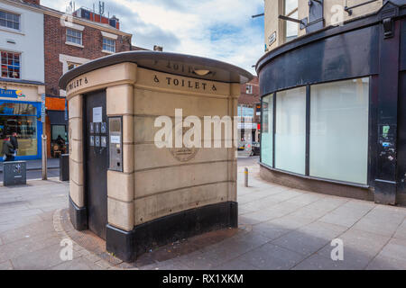 Liverpool, UK - May 16 2018: A public tolet for handicap on Berry Street Stock Photo
