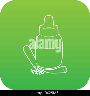 Refill bottle and cigarette icon, outline style Stock Vector