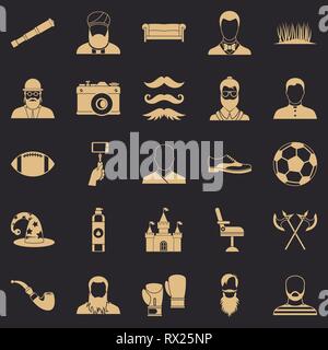 Selfie icons set, simple style Stock Vector