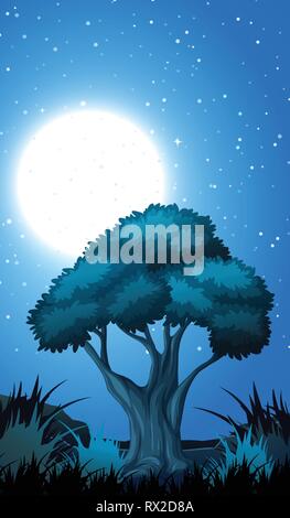Forest at night scene illustration Stock Vector Image & Art - Alamy