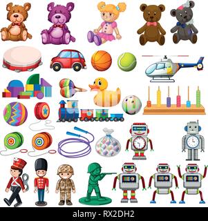 Set of children toys illustration Stock Vector