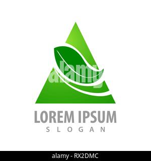 Triangle leaf logo concept design. Symbol graphic template element Stock Vector