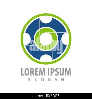 Rotate abstract technology logo concept design. Symbol graphic template element Stock Vector