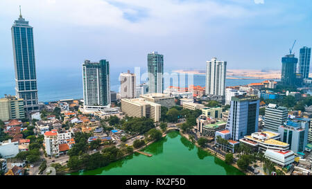 Aerial. Colombo - commercial capital and largest city of Sri Lanka. Stock Photo