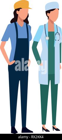 Jobs and professions avatar Stock Vector