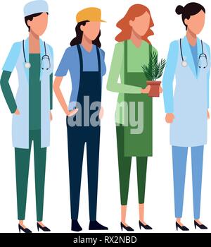 Jobs and professions avatar Stock Vector