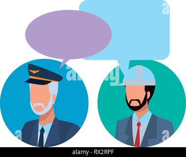 Jobs and professions avatar Stock Vector