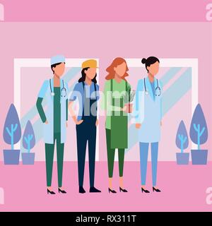 Jobs and professions avatar Stock Vector