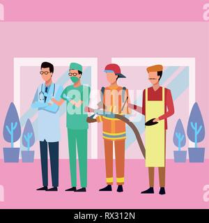 Jobs and professions avatar Stock Vector