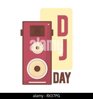 Flat design speaker isolated on white background. Audio music isolation. Speaker music for concert vector illustration. Stock Vector
