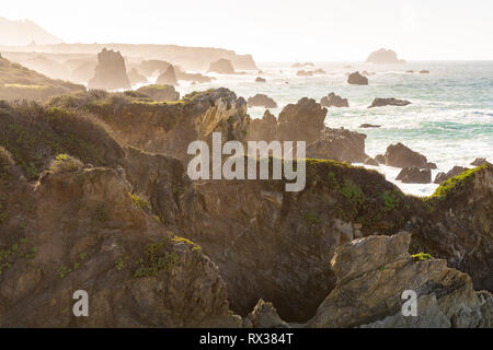 Big Sur, California - Rugged rocky coastal view all the famous highway one in the United States. Stock Photo