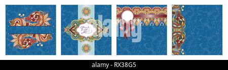 unusual floral ornamental template with place for your text Stock Vector