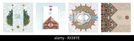unusual floral ornamental template with place for your text Stock Vector
