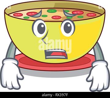 Afraid corn chowder in the mascot shape Stock Vector