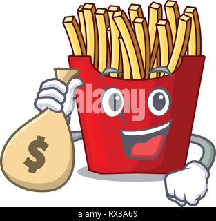 Premium Vector  Happy french fries bag character funny fast food mascot