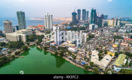 Aerial. Colombo - commercial capital and largest city of Sri Lanka. Stock Photo