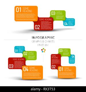 Vector flat design infographic elements (diagrams with rectangles) - 14. part of my infographic bundle Stock Vector
