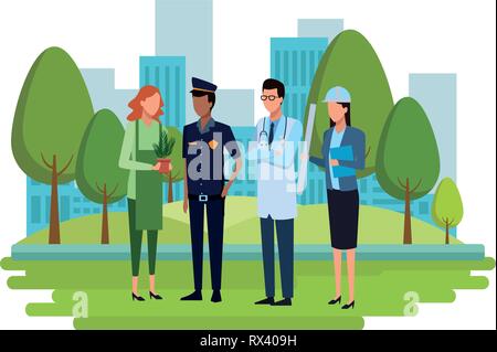 Jobs and professions avatar Stock Vector