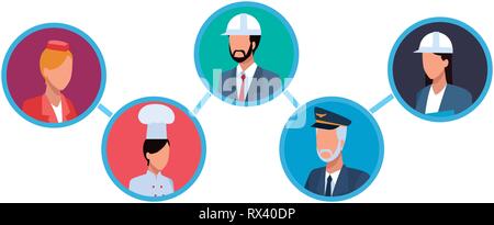 Jobs and professions avatar Stock Vector