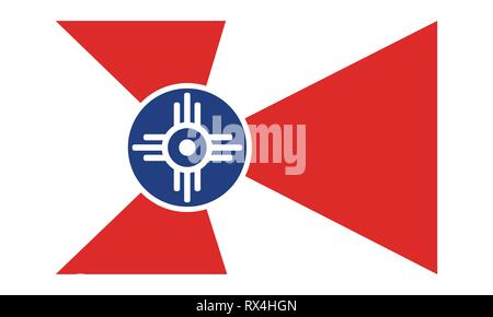 Vector Flag of Wichita simple flat design illustration Isolated on White Background Stock Vector