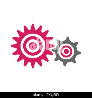 gears icon vector in modern flat style for web, graphic and mobile design. Settings gears icon vector Stock Vector