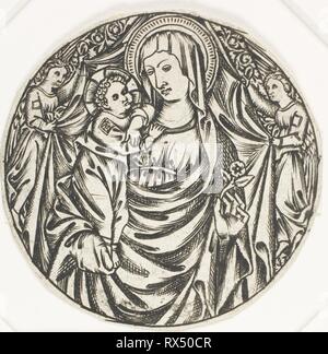 Virgin and Child. Unknown Artist; Italian, 15th century. Date: 1475-1485. Dimensions: Diam. 75 mm. Engraving in black on thick ivory laid paper. Origin: Italy. Museum: The Chicago Art Institute. Stock Photo