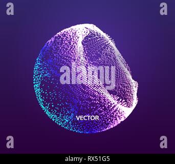 The Half-sphere Consisting of Points. Abstract Grid. Semi-sphere Illustration. 3D Network Design. Technology Concept. Vector Illustration. Stock Vector