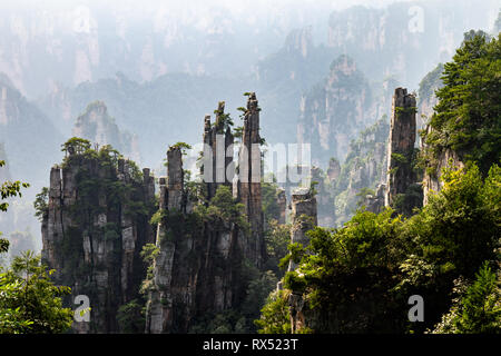 Imperial writing brush in Tianzi Mountain area in the Wulingyuan National Park, Zhangjiajie, Hunan, China. UNESCO World Heritage site, this National p Stock Photo