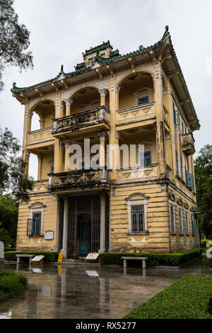 July 2017, Kaiping, China. Panwenlou Kaiping Diaolou in Li garden complex, near Guangzhou. Built by rich overseas Chinese, these family houses are a u Stock Photo