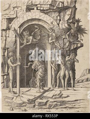 Descent into Limbo. School of Andrea Mantegna; Italian, 1431-1506. Date: 1475-1480. Dimensions: 421 × 331 mm. Engraving on paper. Origin: Italy. Museum: The Chicago Art Institute. Stock Photo