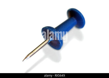 Pushpin, thumbtack, isolated on white background, close-up Stock Photo