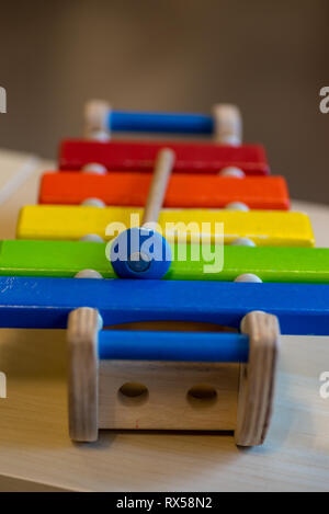 colorful xylophone for kids indoors at a preschool in sweden Stock Photo