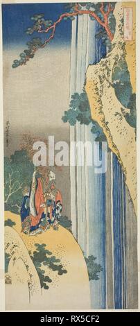 Li Bai (Japanese: Ri Haku), from the series 'A True Mirror of Japanese and Chinese Poems (Shiika shashin kyo)'. Katsushika Hokusai ?? ??; Japanese, 1760-1849. Date: 1828-1839. Dimensions: 50.1 x 21.7 cm (19 3/4 x 8 1/2 in.). Color woodblock print; vertical nagaban. Origin: Japan. Museum: The Chicago Art Institute. Stock Photo