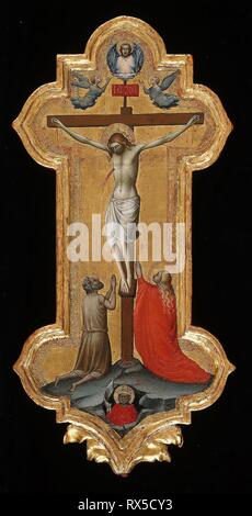 Processional Cross with Saint Mary Magdalene and a Blessed Hermit. Lorenzo Monaco; Italian, 1370/75-1425. Date: 1392-1395. Dimensions: Panel (Including Frame): 57.3 × 28 cm (22 1/2 × 11 1/16 in.); Painted Surface: 51 × 23.3 cm (20 1/8 × 9 3/16 in.); Widest Point at Center: 13.2 cm (5 3/16 in.). Tempera on panel. Origin: Italy. Museum: The Chicago Art Institute. Stock Photo