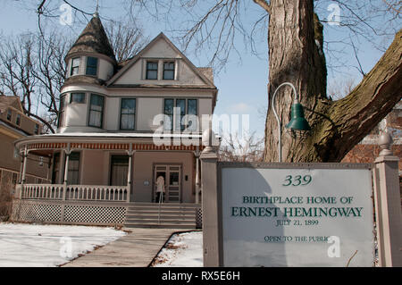 America, United States, Illinois, Chicago, Oak Park Ernest Hemingway birthplace home Stock Photo