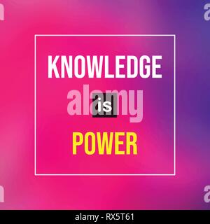 Knowledge is power. Life quote with modern background vector illustration Stock Vector