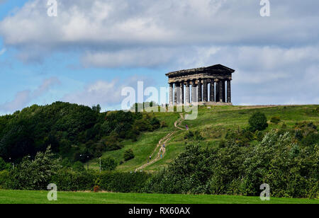 Pictured is Penshaw Monument, at the North East of England Stock Photo
