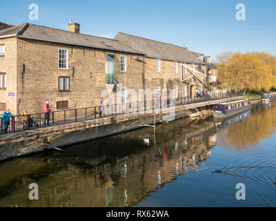 The Babylon Gallery and old buidlings on the riverside on the River Great Ouse, Ely Cambridgeshire UK Stock Photo